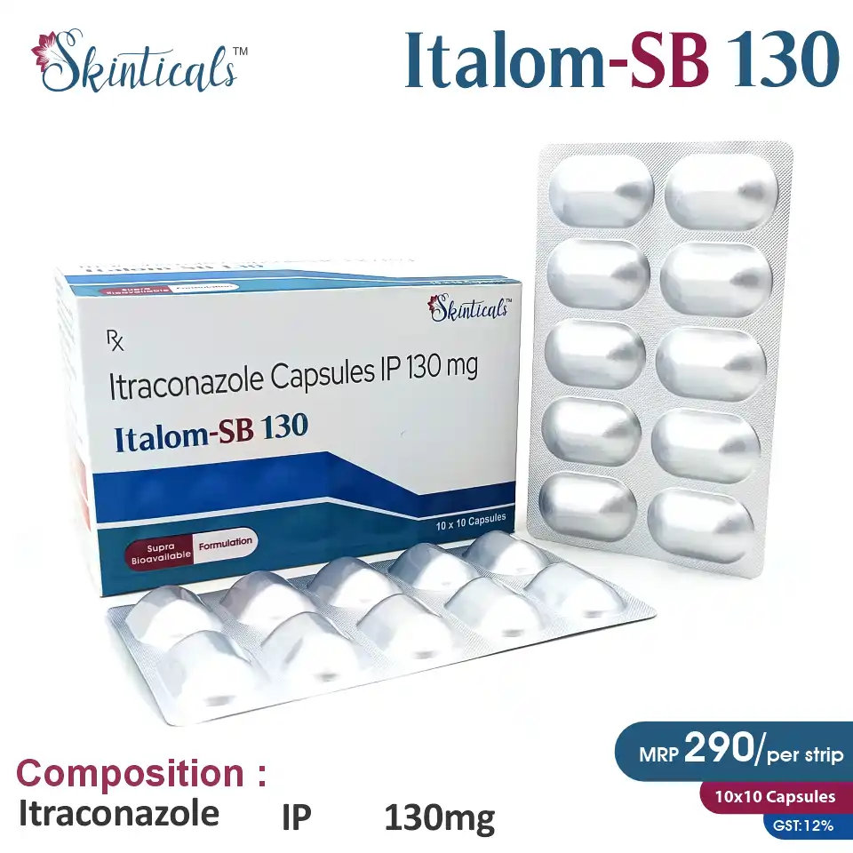 Itraconazole (130mg) Capsule at the best price in PCD Pharma Franchise for Antifungal and Fungal Infection Treatment.